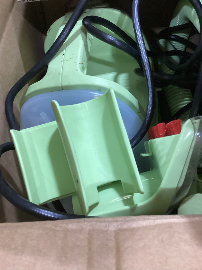 Condition photo showing As Is for BISSELL Little Green Mini Portable Carpet and Upholstery Deep Cleaner, Car/Auto Detailer, with HydroRinse Self-Cleaning Tool and 4" Tough Stain Tool, Tea Green, 4075