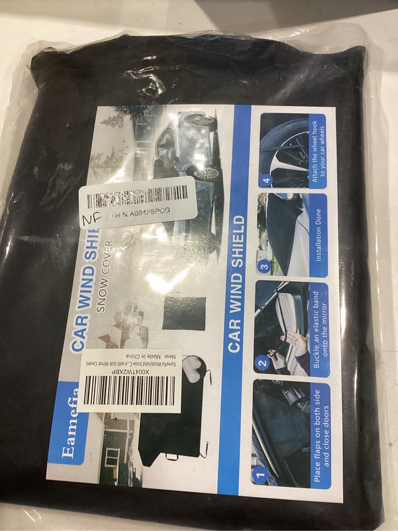 Condition photo showing Good Condition for Windshield Cover for Ice and Snow,New Upgraded Heavy Duty Windshield Snow Cover,Extra Large Size (75"x45"),Windproof Winter Frost and Deicing Awning Suitable Fzor Cars, Trucks, SUVs Black XL