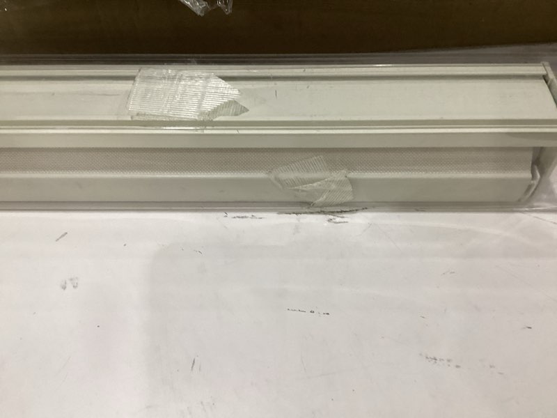 Condition photo showing As Is for persilux blackout roller blinds for windows, cordless free-stop roller shades with valance, thermal insulated fabric window blinds, uv protection shades for home and bedroom (white,31\" w x 72\" h), beige