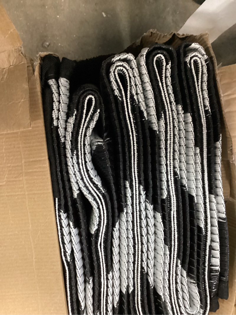 Condition photo showing New/Like New for outdoor patio rug waterproof camping - outdoor rugs outdoor carpet, plastic straw area rug for patios clearance rv, outside porch rug balcony deck rug for camper, black and white 8x10 ft