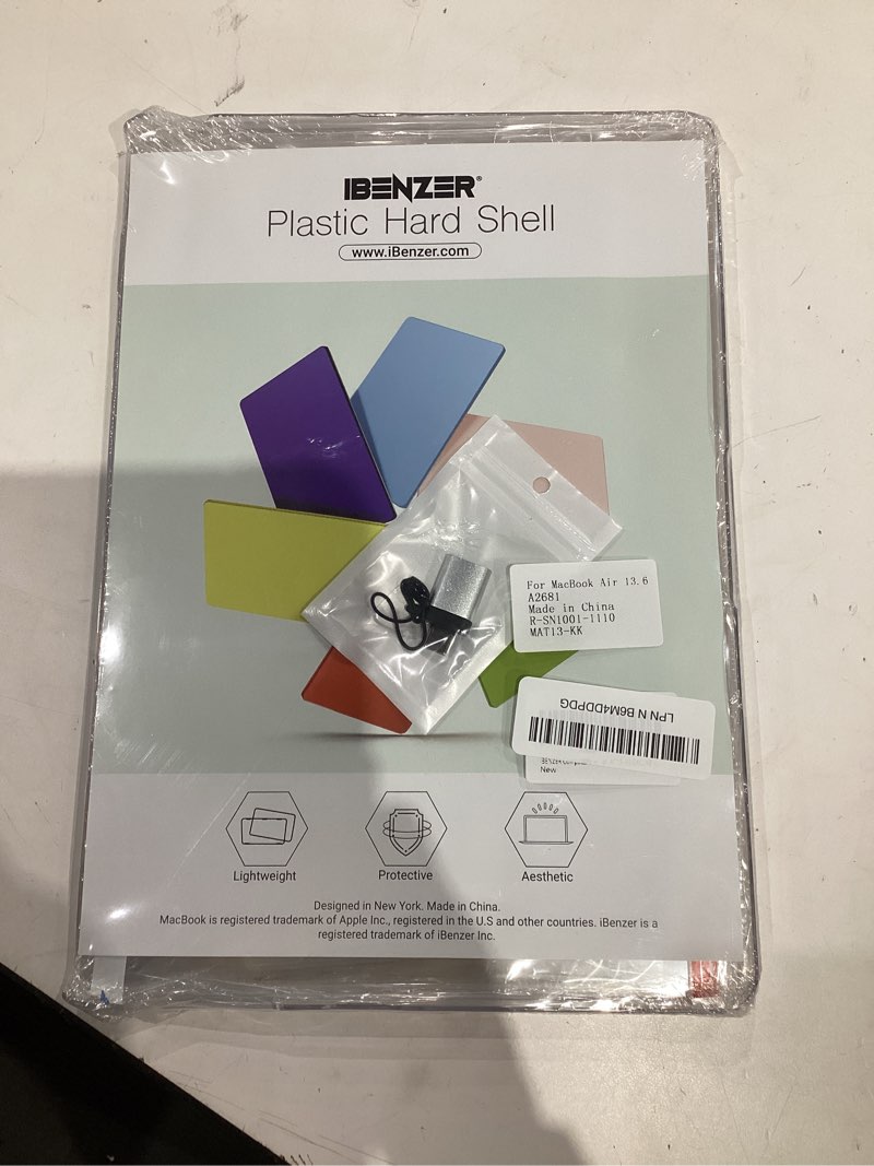 Condition photo showing New/Like New for ibenzer compatible with 2025 2024 2023 2022 macbook air 13 inch case m4 a3240 m3 a3113 m2 a2681, hardshell case & keyboardcover & screenfilm & type-c for mac air 13.6, crystal clear, at13-kk-cycl+2tc for macbook air 13.6" m4 a3240 m3 a3113 m2 a2681 crystal clear