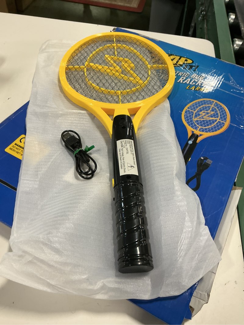 Condition photo showing Good Condition for ZAP IT! Bug Zapper Rechargeable Bug Zapper Racket W/ Blue Light Attractant, 4,000 Volt, USB Charging Cable Medium Yellow