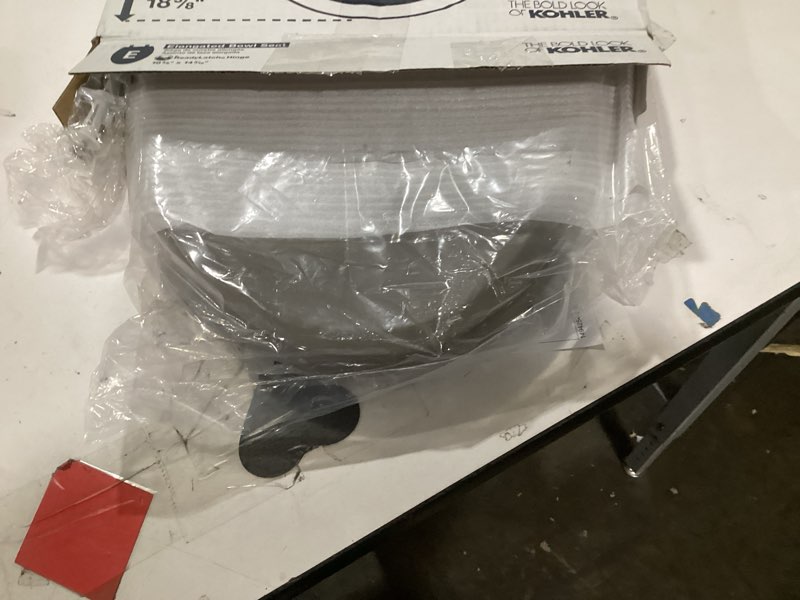 Condition photo showing Good Condition for KOHLER 4636-RL-K4 Cachet ReadyLatch Elongated Toilet Seat Slow Close, Soft Close Toilet Seat Quiet Lid, Contoured Grip-Tight Bumpers Installation Hardware, Apartment Essentials, Cashmere Cashmere Elongated Ready Latch