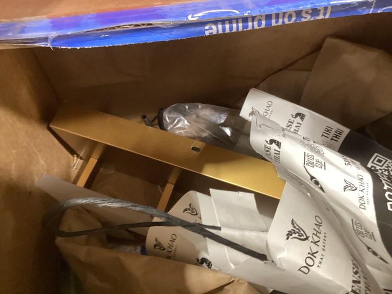 Condition photo showing As Is for Tipace Gold Bathroom Vanity Light Fixtures Modern LED 3 Lights Vanity Light for Bathroom Up and Down Wall Light Fixtures 6000K Gold-Non Dimmable 3 Lights