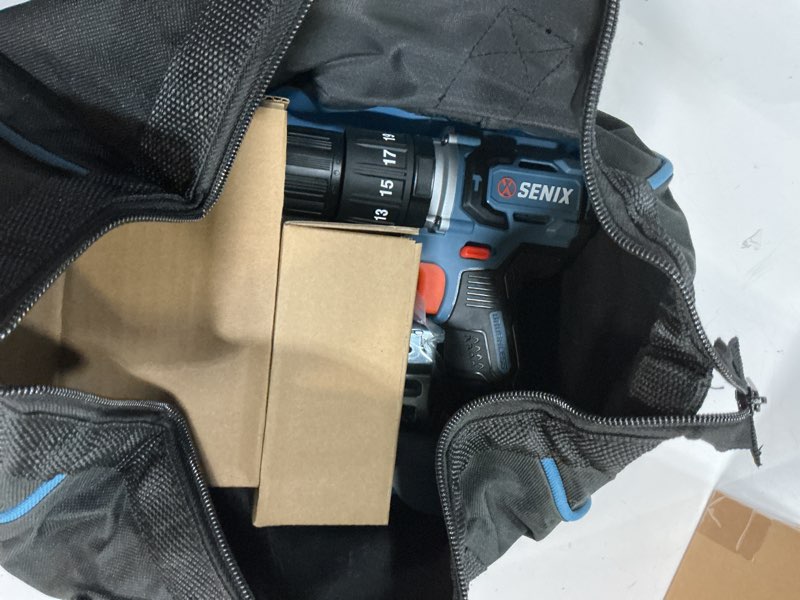 Condition photo showing New/Like New for senix x2 1/2-in 20-volt 2-amp variable brushless cordless hammer drill (1-battery and charger included)
