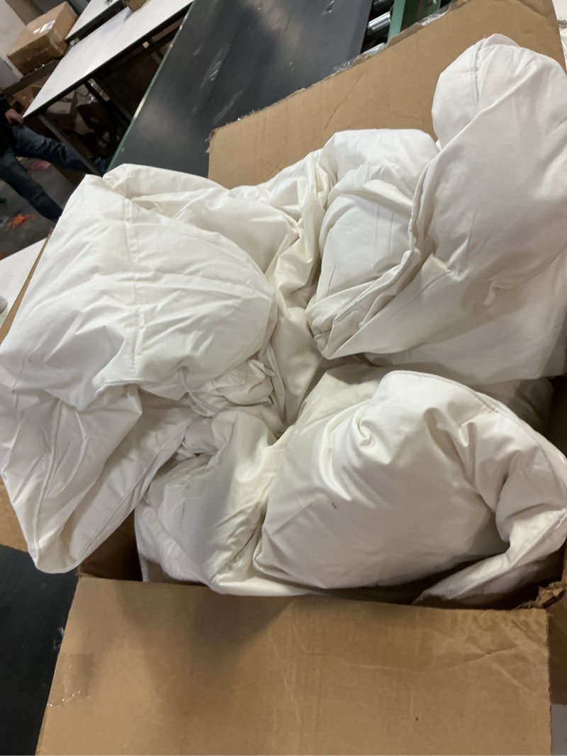 Condition photo showing As Is for WhatsBedding Feather Down Fiber White Comforter,All Season Luxury Bed Comforter,Ultra Soft 100% Cotton Duvet Insert, Twin Size 68"x90"