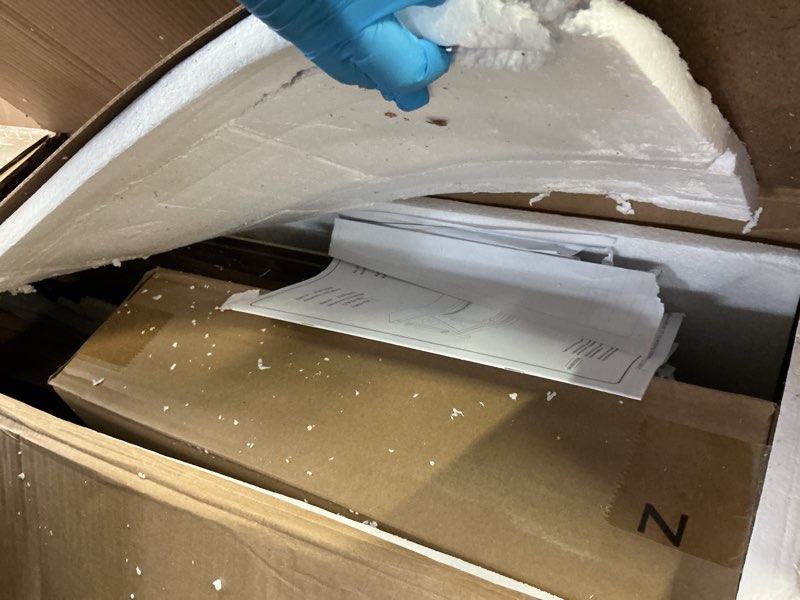 Condition photo showing As Is for 58" Wood Rustic Modern Farmhouse tv stand