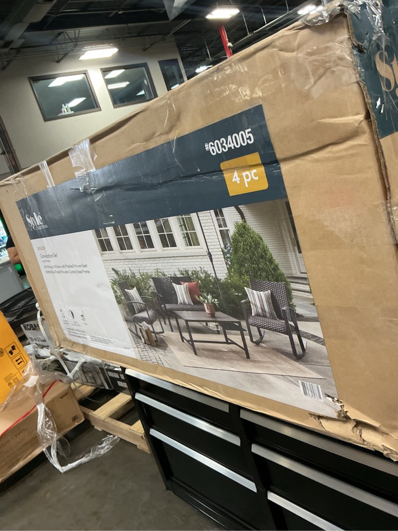 Condition photo showing Good Condition for style selections boulder 4 -piece wicker patio conversation set