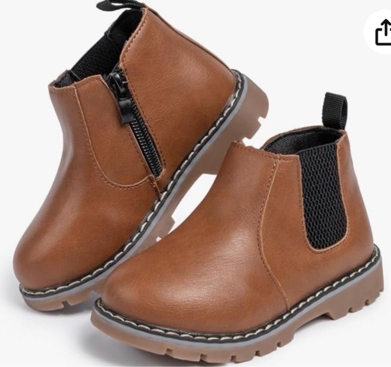 Sonsage Boy Girl Ankle Boots Waterproof Non-Slip Leather Chelsea Boots Little Kids Toddler Snow Winter Combat Ankle Work Booties Size US 5.5-9.5