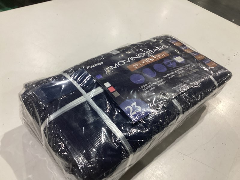 Condition photo showing New/Like New for 6 pack extra heavy duty large moving bags with strong zipper & comfortable handles, sturdy & durable clothes storage bags totes bins, blue packing moving boxes for college supplies, dark blue dark blue 6 pack