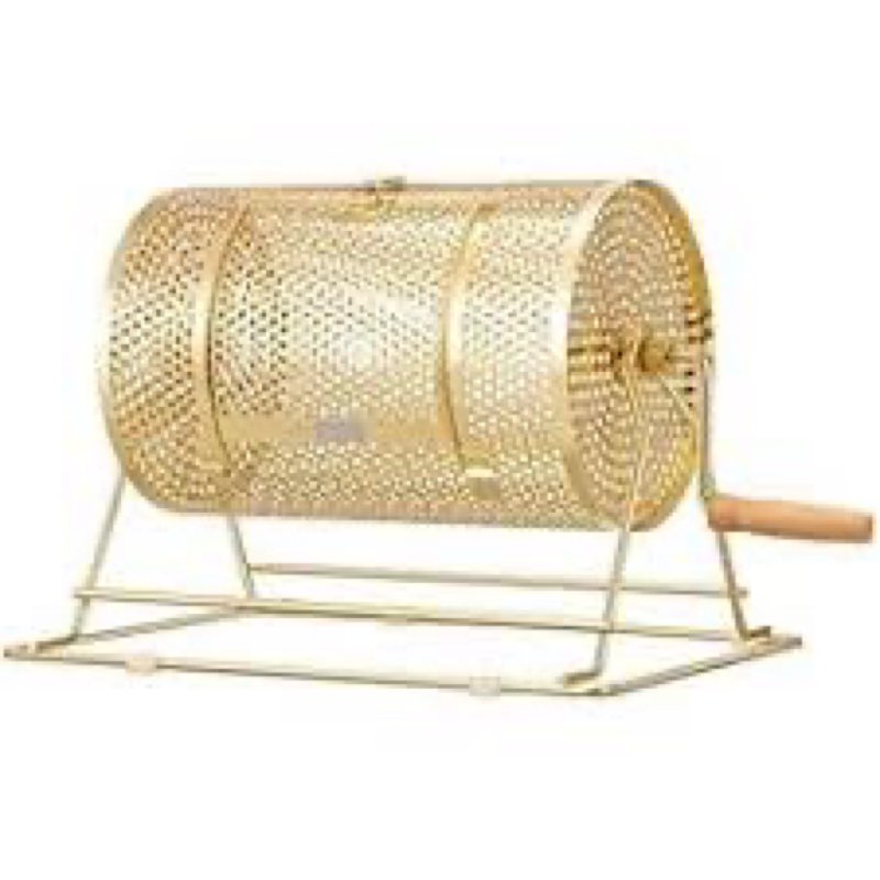 VIVOHOME 11 Inch x 8 Inch Brass Plated Raffle Drum Lottery Spinning Drawing with Wooden Turning Handle Holds 2500 Tickets 