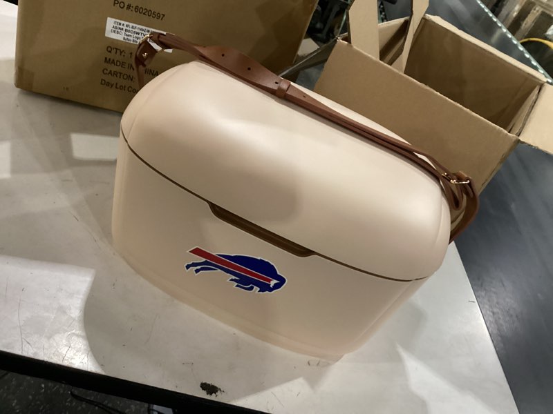Condition photo showing New/Like New for the memory company officially licensed team logo soft sided cooler, buffalo bills