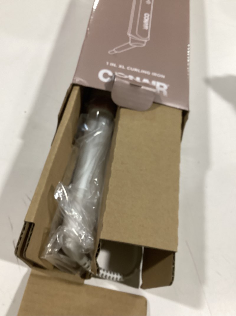 Condition photo showing Good Condition for Conair Double Ceramic 1-Inch Long Barrel Curling Iron, 1-Inch Barrel Creates Classic Curls to Loose Waves, Hair Curler for Use on Short, Medium, & Long Hair, White/Rose Gold White/Rose Gold 1 Inch Long Barrel