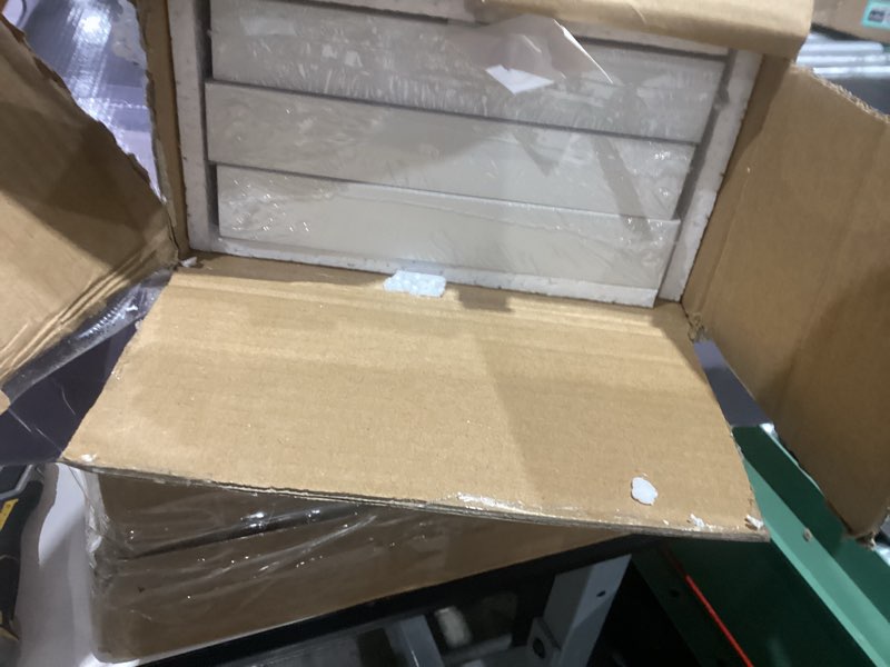 Condition photo showing Good Condition for floating shelves for wall set of 3, 24" white wall shelves for home decor, frame display white floating shelf for living room, bedroom, bathroom, kitchen 24 inch white