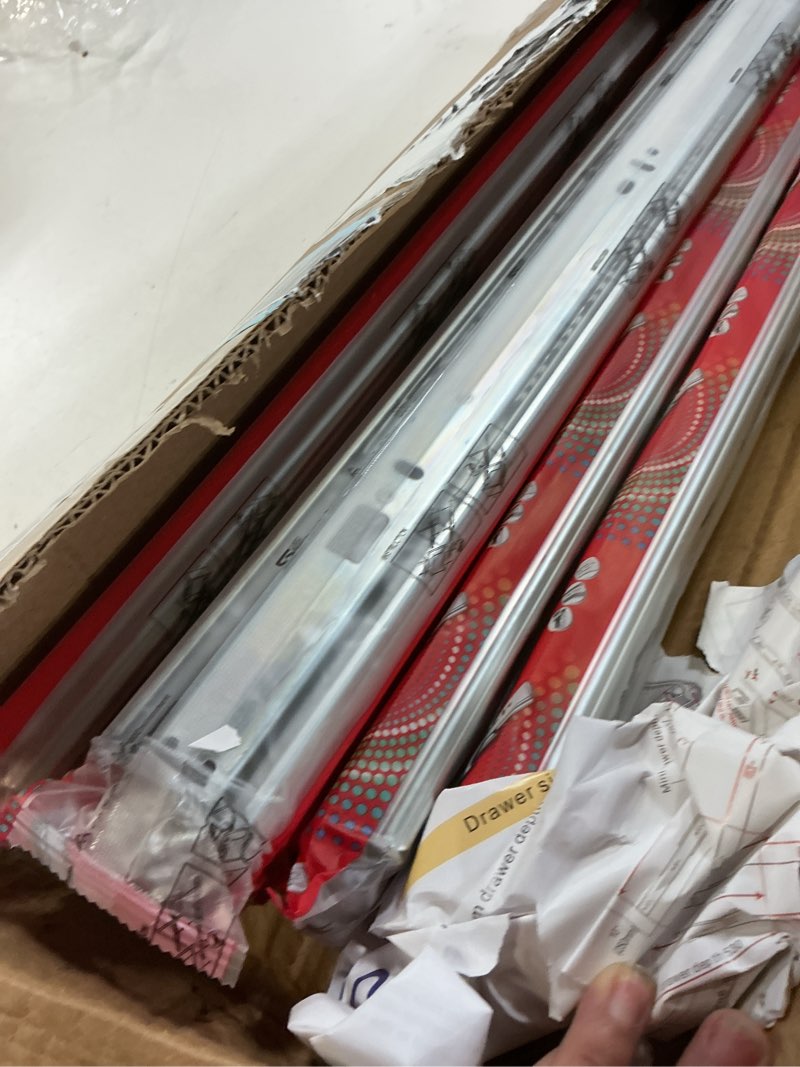 Condition photo showing Good Condition for 20 inch drawer slides 6 pairs (12pcs) soft self close 3 fold full extension ball bearing cabinet drawer glides side mount for dresser, cabinet, kitchen 100 lb capacity 20" silver 20inch-500mm