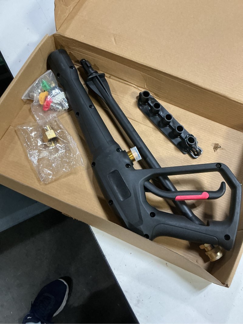 Condition photo showing Good Condition for pressure washer gun kit, for ryobi karcher powerstroke pressure washer gun — power washer gun with 5 spray nozzles — 2000 psi max