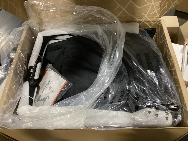Condition photo showing New/Like New for ergobaby metro 3 all in one compact baby stroller - foldable, lightweight travel stroller - easy one-hand fold for overhead airplane storage (carries up to 50 lbs) - car seat compatible - onyx black metro 3 onyx black