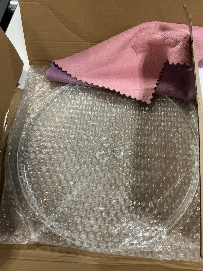 Condition photo showing New/Like New for 12" universal microwave plate replacement glass turntable | fits ge, panasonic, lg, whirlpool, maytag, cuisinart & more