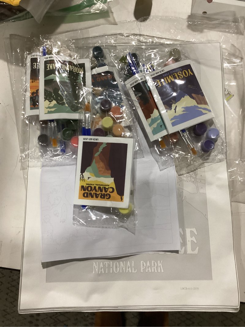 Condition photo showing New/Like New for 6 Pack Paint by Numbers Kit for Adults Beginners - 10x14 Inch National Park Adult Paint by Number Kits on Canvas, DIY Acrylic Oil Number Painting Kits for Adults, Perfect for Gift Home Decor BOP6PNP02