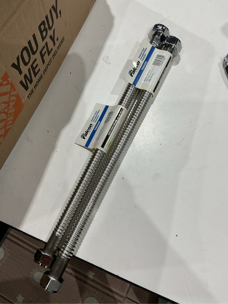 Condition photo showing Good Condition for ((((((2pcs)))))))1 in. fip x 3/4 in. fip x 18 in. ultra flex corrugated 304 stainless steel water heater connector