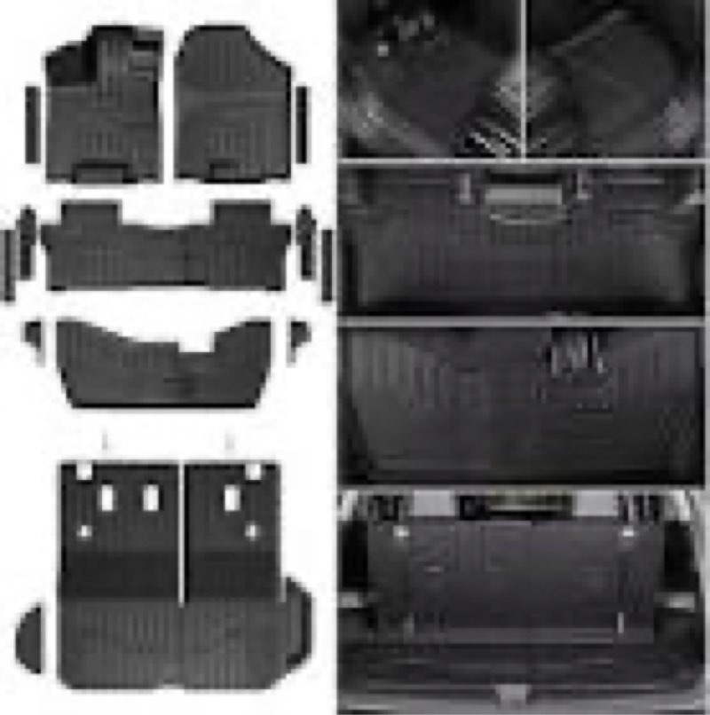 Floor Mats for Hyundai Santa Fe 2024-2026 (Fit Hybrid and Gas), TPE All Weather Protection Durable Trunk Cargo Mat with Backrest Mat for Hyundai Santa Fe
