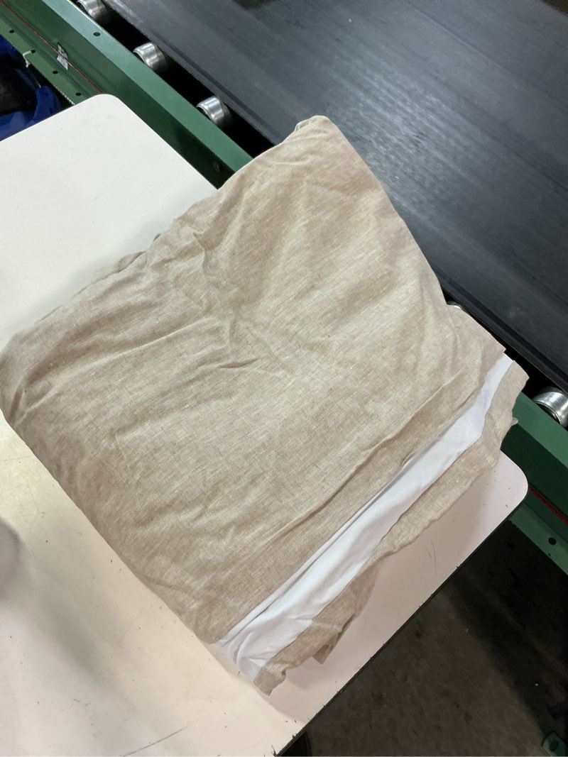 Condition photo showing Good Condition for european linen true blackout curtain, 96x108, flax