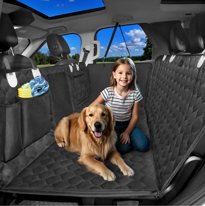 MIDOG Back Seat Extender for Dogs - Hard Bottom Dog Car Seat Cover for Back Seat,Holds 400lbs,Anti-Slip and Anti-S