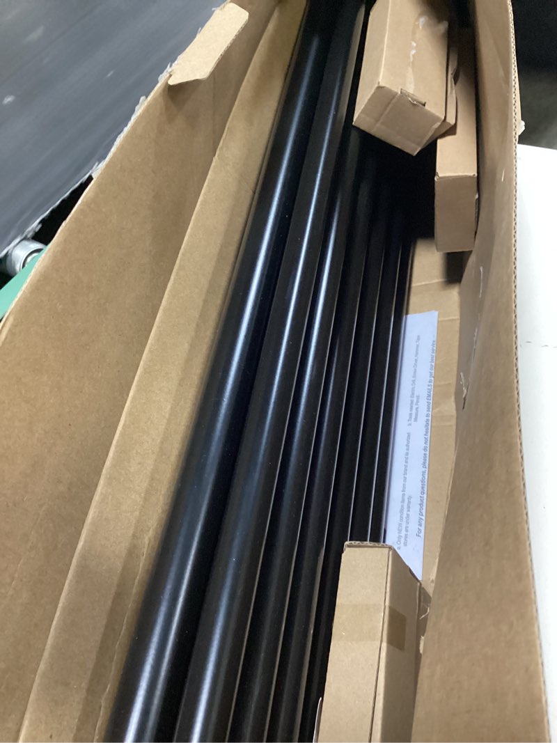 Condition photo showing Good Condition for kamanina double curtain rod for windows 140 to 195 inches (12-16 feet), 1 inch heavy duty black curtain pole, adjustable double rods with end caps black 140-195"