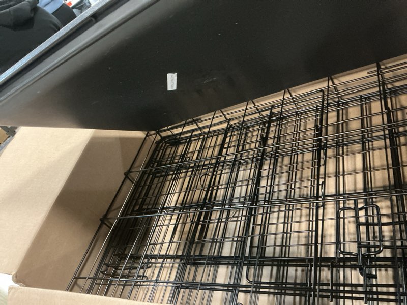 Condition photo showing As Is for (Incomplete) Amazon Basics Large 3-Tier Cat Durable,Pliable Cage Playpen Box Crate Kennel - 35.8\"L x 22.4\"W x 50.6\"H, Black