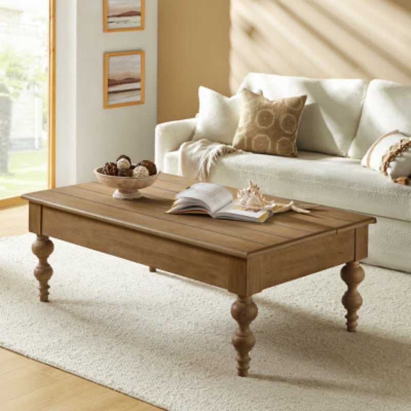 Aristidh Rectangular Lift Top Coffee Table with Storage Shelf