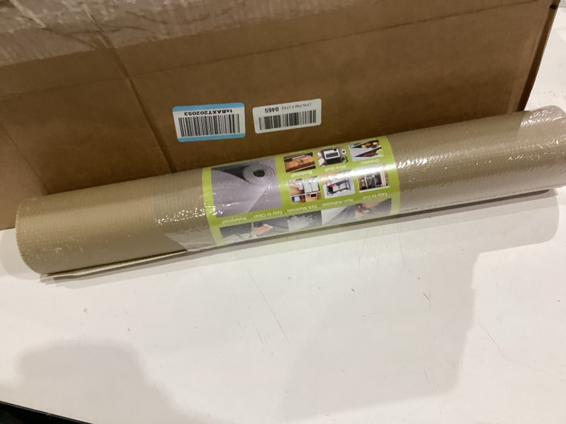 Condition photo showing Good Condition for drawer liner, shelf liners for kitchen cabinet waterproof & oil-proof cupboard liner non-slip drawer mat pvc material non adhesive kitchen liner for countertop beige 23.6 x 393.7 inches 23.6"w x 393.7"l beige