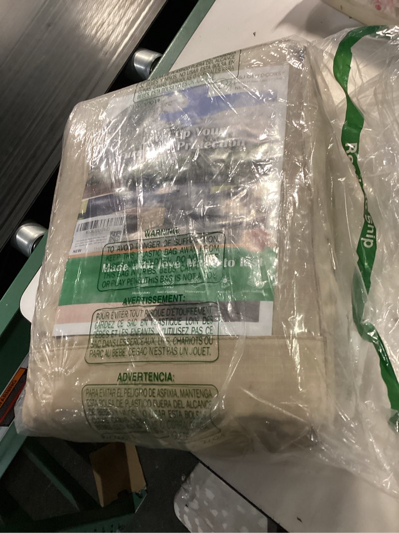 Condition photo showing Good Condition for f&j outdoors heavy duty rip-stop fabric extra large anti-uv waterproof patio furniture covers, 140"x86"x30.5" beige + coffee 140"(w)×86"(d)×30.5"(h)