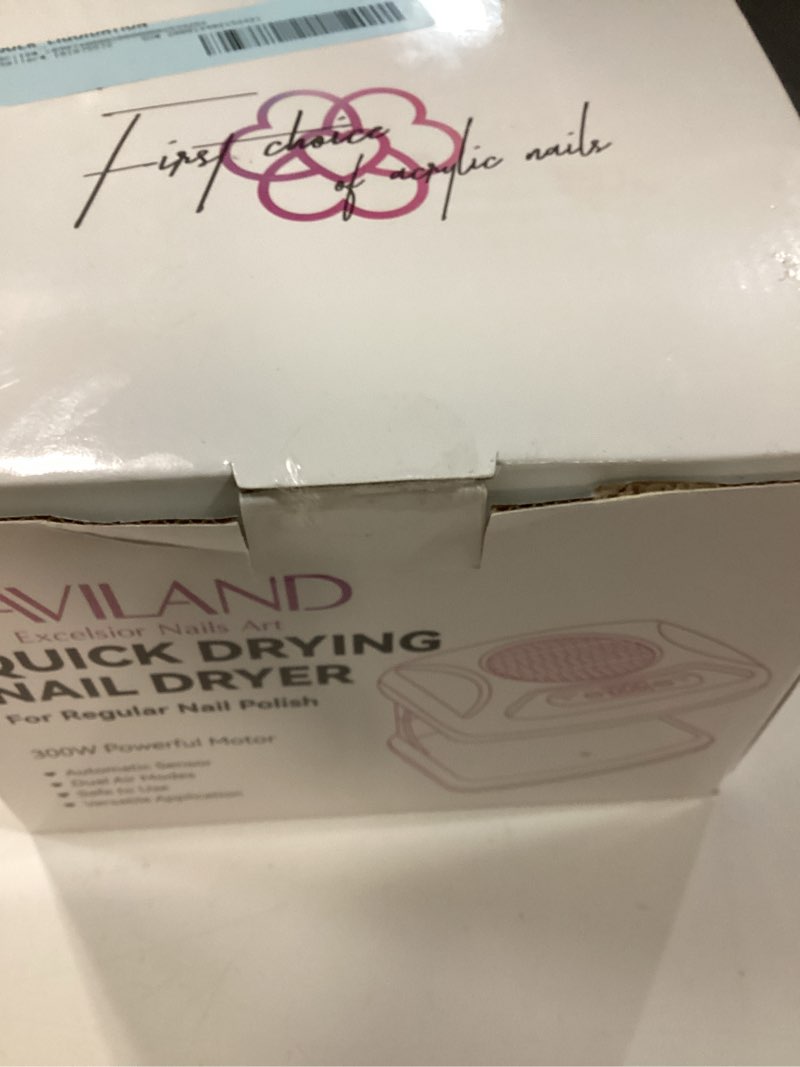 Condition photo showing New/Like New for saviland professional efficient nail dryer: 300w quick drying gentler nail dryer fan for regular polish acrylic dip powder nail dehydrator primer with hot & cold air nail tech supplies home