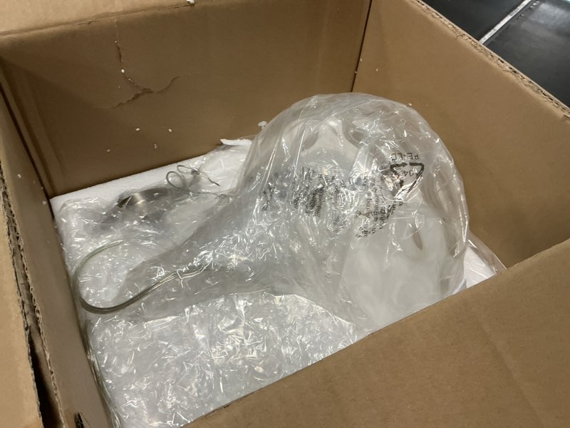 Condition photo showing As Is for Glass Pendant Light Brushed Nickel 11-inch Hammered Pendant Lighting for Kitchen Island, Kitchen Sink, Hallway, Living Room