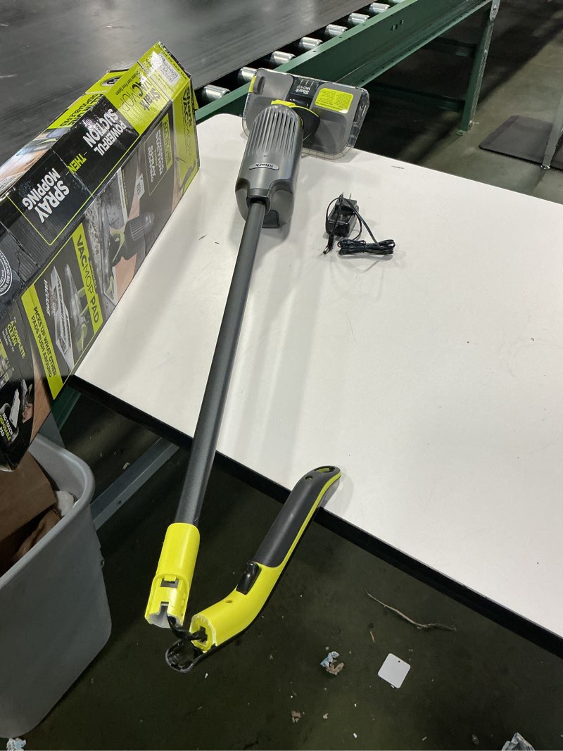 Condition photo showing As Is for Shark VACMOP Cordless Hard Floor Cleaner, Vacuum and Spray Mop, Powerful Suction, Lightweight, LED Headlights, Includes 4 Disposable Pads, 12oz Multi-surface Cleaning Solution, Gray, VM252 Gray - 4 Pads