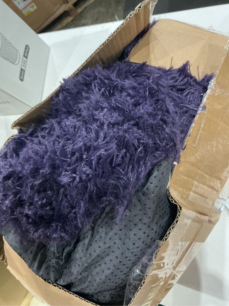 Condition photo showing As Is for bedsure calming dog beds large sized dog - donut washable large pet bed, 36 inches anti-slip round fluffy plush faux fur dogs bed, fits up to 80 lbs pets, purple 36"l x 36"w x 10"th indigo purple