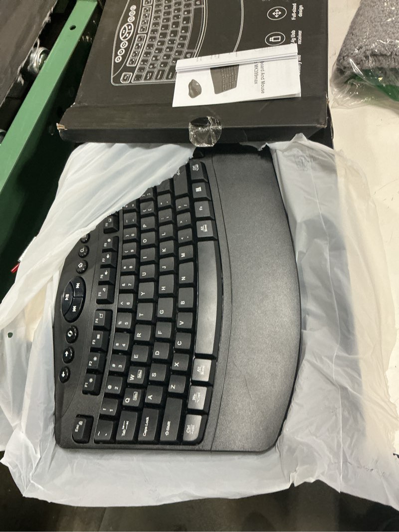 Condition photo showing Good Condition for ergonomic wireless keyboard and mouse combo, 2.4ghz full size wave keys computer keyboard with wrist rest for natural typing, silent 6 button usb mouse for laptop pc windows mac