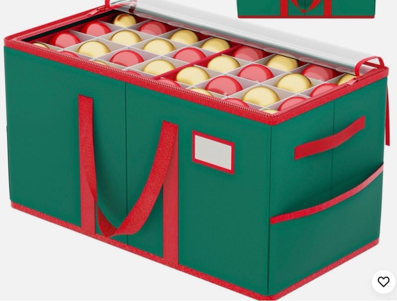 Christmas Ornament Storage Box 96 Bits - 3 Inch Adjustable Dividers Christmas Storage Containers with Lids Ornament Organizer Side Open Christmas Decoration Storage with Removable Drawer Trays 96 Ornaments Green