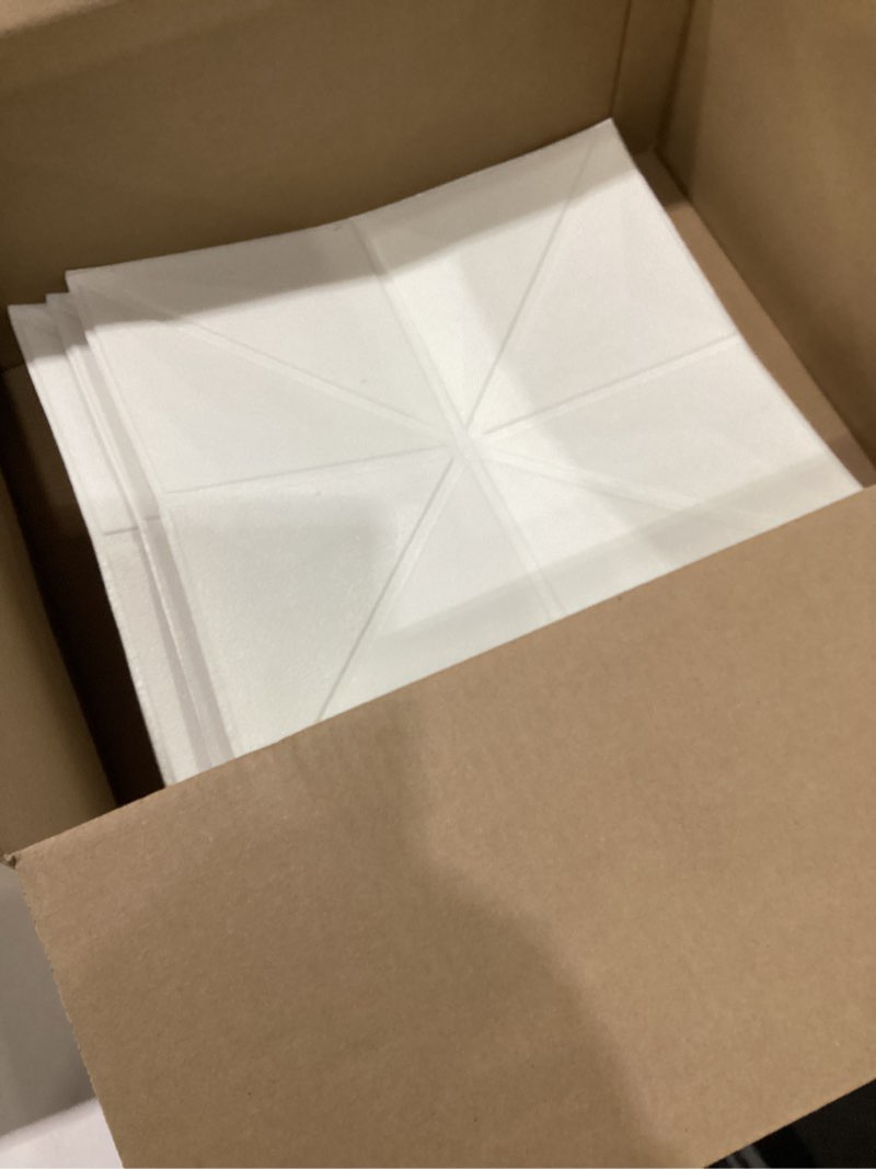Condition photo showing Good Condition for (3 pieces) peel and stick ceiling tiles foam 13.8x13.8 inch, 16 pcs covering 21 sq.ft self-adhesive waterproof ceiling tiles for interior wall decor, white pattern