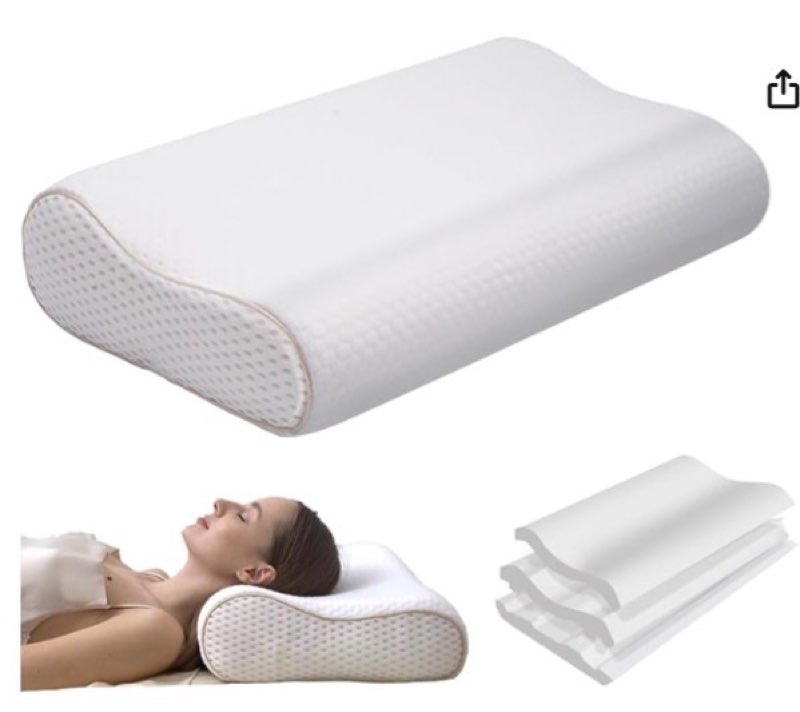 DORMELLE Ergonomic Memory Foam Neck Pillow Bed Pillow,Cooling Fabric,Adjustable Sandwich Pillow for 