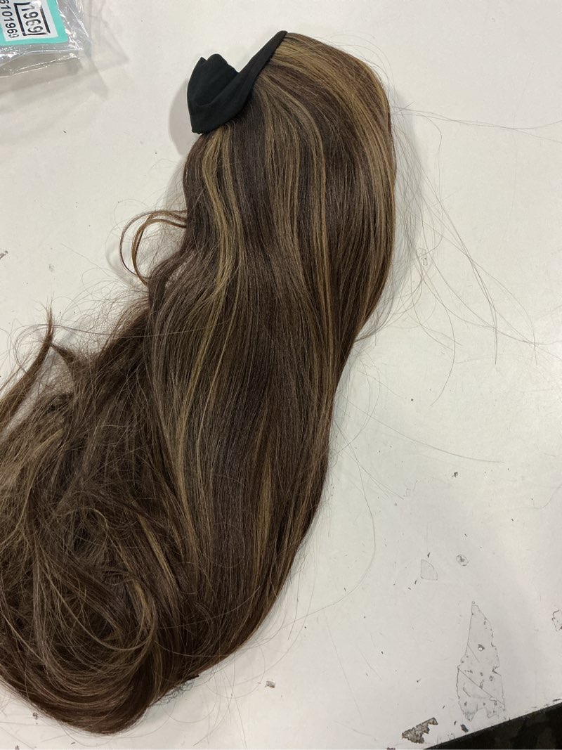 Condition photo showing Good Condition for GORGIUS Glueless Straight Headband Wig Brown Highlight Wig with Head Band Put On and Go Synthetic Headband Wig Mix Colored 20 Inch Long Straight Wig (Color 4/27) 20 Inch Straight Wig?4/27