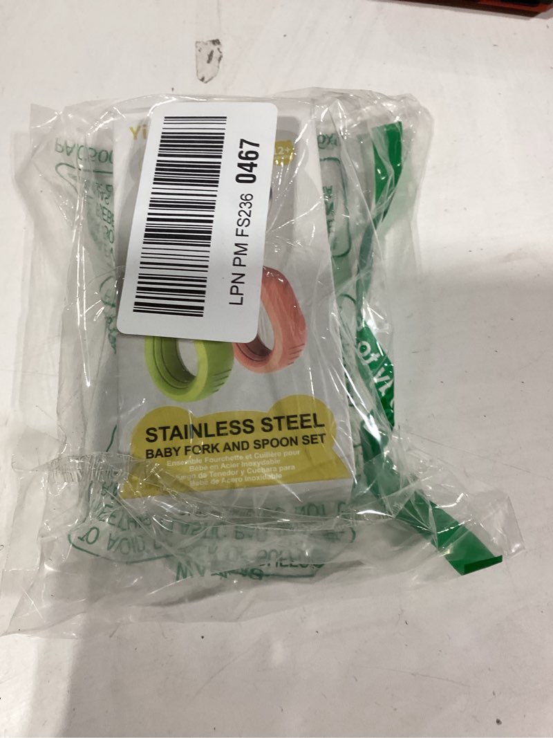 Condition photo showing New/Like New for toddler utensils - baby forks and spoons set - kids stainless steel silverware - children safe - self feeding - dishwasher safe (orange + green) orange+green