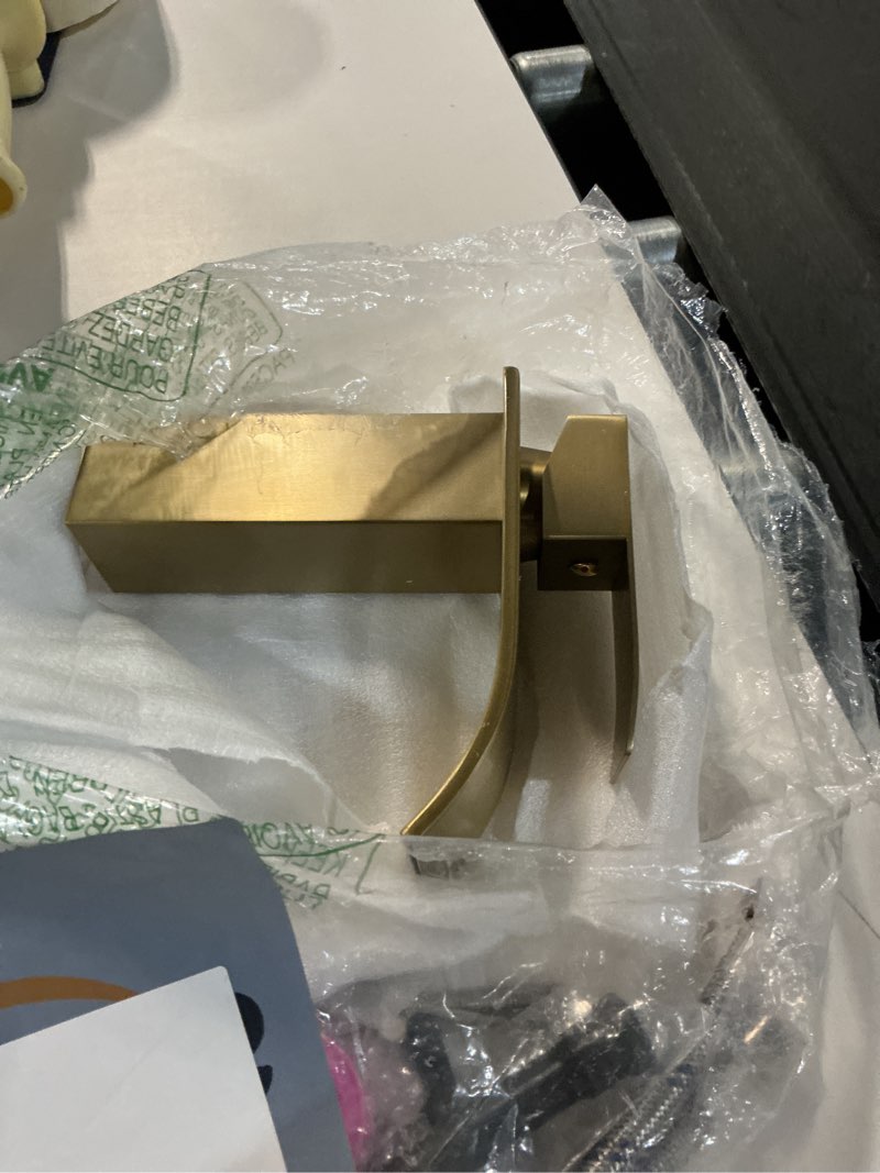 Condition photo showing Good Condition for ryuwanku bathroom faucet brushed gold modern waterfall bathroom sink faucet with single handle suitable for 1 or 3 holes,supply deck plate and hose… brushed gold short