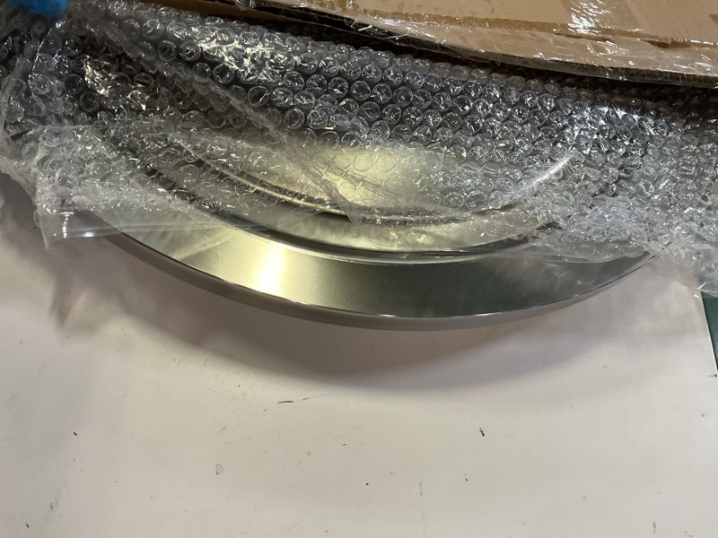 Condition photo showing As Is for fire pit lid for solo stove bonfire 2.0, 304 stainless steel fire pits round lid, camping for solo stove accessories bonfire lid and other 19.5" outdoor firepit