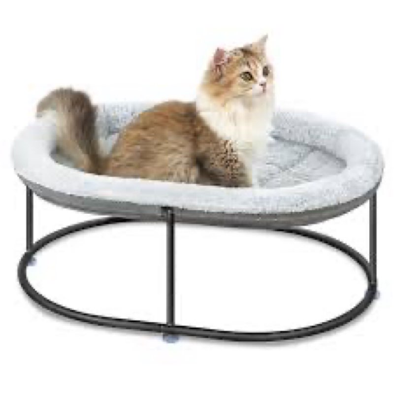 Zoratoo Elevated Cat Hammock Bed, Fluffy Warm Cuddle Bed with Detachable Pad, Raised Cuddler for Kit
