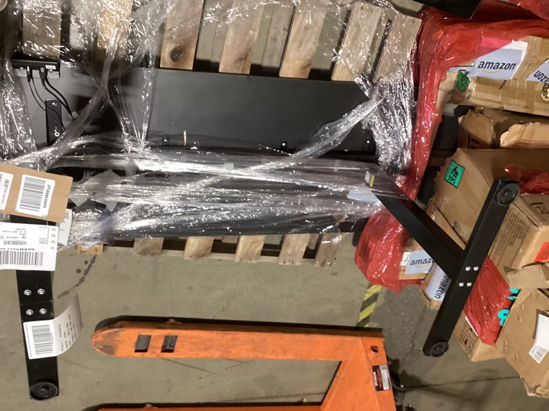 Condition photo showing As Is for DUMOS 55 Inch Electric Standing Desk Height Adjustable, Sit to Stand Computer Workstations Large Work PC Table Home Office Writing Gaming Desks with Memory Presets for Walking Pad, Bedroom, Black Black 55-Inch