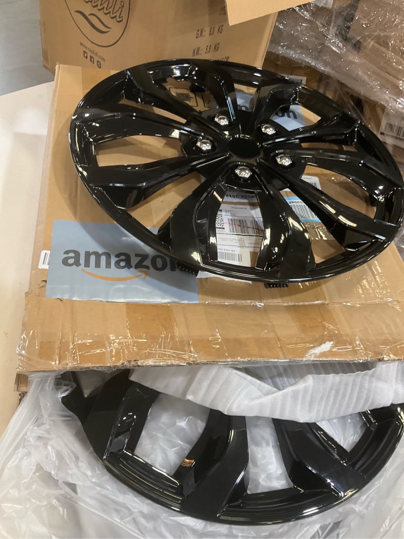 gloss black, multi-spoke automotive wheel covers