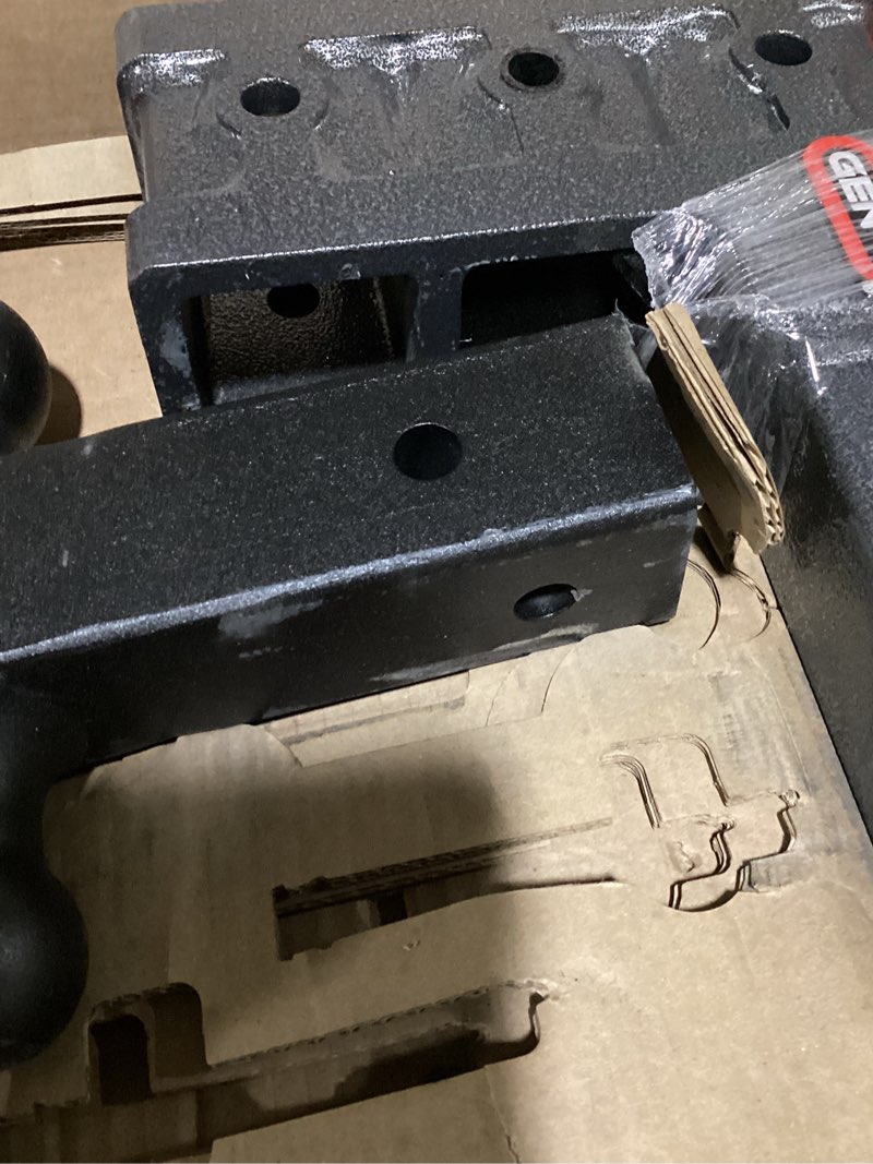 Condition photo showing As Is for gen-y hitch tow hitch for 2.5" receiver | 6" drop - 3 adjustable positions | 21k lbs towing capacity | 3k lbs tongue weight | includes dual ball-mount attachment, pintle lock, 2 locking pins, silver