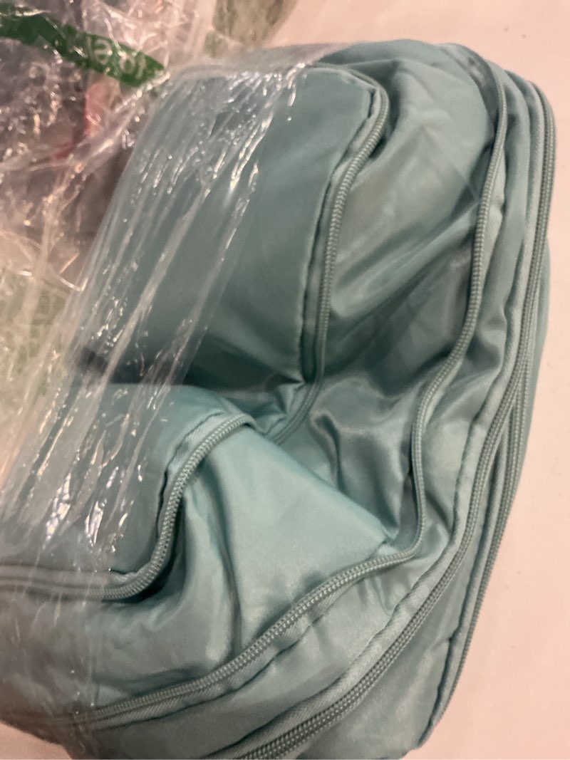 Condition photo showing New/Like New for bagail 4 set/6 set/8 set compression packing cubes travel accessories expandable packing organizers (square mesh, 06-dusty blue) 06-dusty blue square mesh