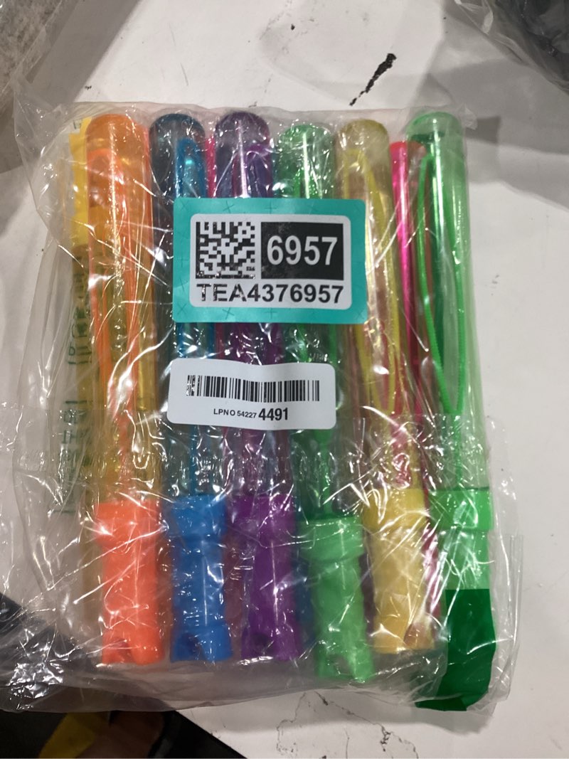 Condition photo showing New/Like New for 48 pack big bubble wands bulk in 6 colors,ideal for easter, summer, halloween, valentine, classroom prizes